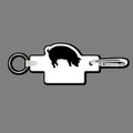 Key Clip W/ Key Ring & Pig Eating (Side View) Key Tag